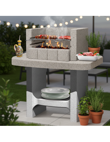 Barbecue Siena-Lm a Carbonella 78 x 55 x 94,1 cm In Calcestruzzo SAROM - foto 3