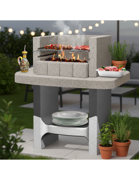 Barbecue Siena-Lm a Carbonella 78 x 55 x 94,1 cm In Calcestruzzo SAROM - foto 3