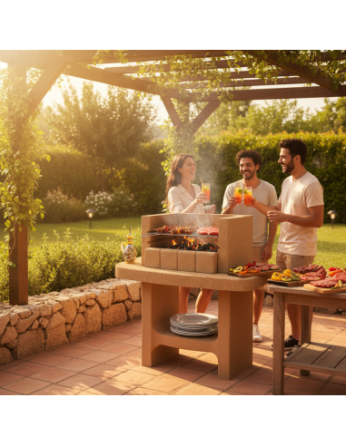 Barbecue Siena-Lm a Carbonella 78 x 55 x 94,1 cm In Calcestruzzo SAROM - foto 4