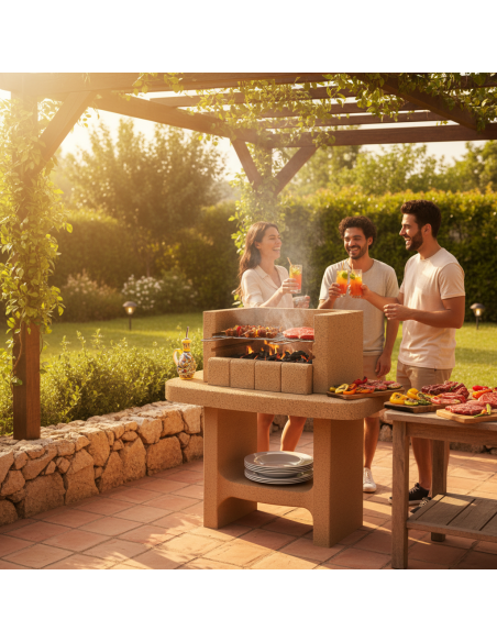Barbecue Siena-Lm a Carbonella 78 x 55 x 94,1 cm In Calcestruzzo SAROM - foto 4
