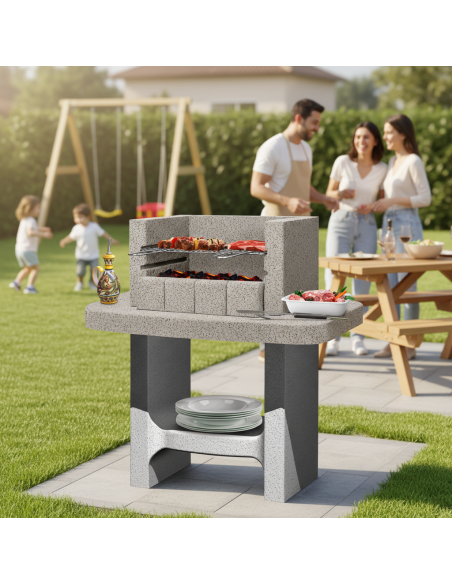 Barbecue Siena-Lm a Carbonella 78 x 55 x 94,1 cm In Calcestruzzo SAROM - foto 5