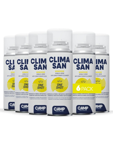 KIT 6 Pezzi Igienizzante ClimaSan OneShot Spray Climatizzatori Auto 200ml - CAMP