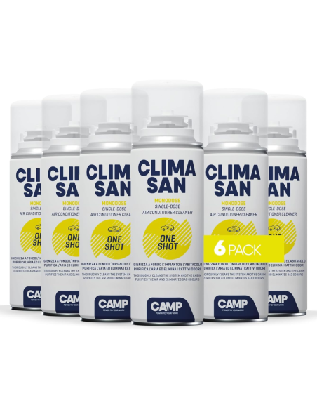 KIT 6 Pezzi Igienizzante ClimaSan OneShot Spray Climatizzatori Auto 200ml - CAMP