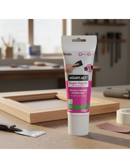 AGUAPLAST SUPER RAPIDO Stucco Bianco Pronto All’Uso 200 ml BOLDRINI - foto 6