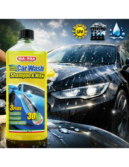 Kit Lavaggio Auto Mafra Con Shampoo, Guanto Double Face e Guanti Da Lavoro