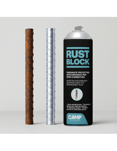 Rust Block Passivante Spray Per Protezione Armature 500 ml Kit 3 Pezzi