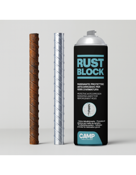 Rust Block Passivante Spray Per Protezione Armature 500 ml Kit 3 Pezzi