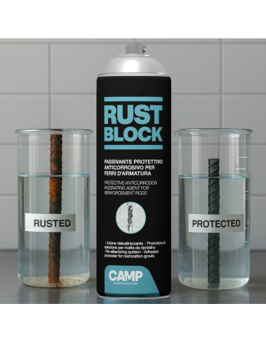 Rust Block Passivante Spray Per Protezione Armature 500 ml Kit 3 Pezzi