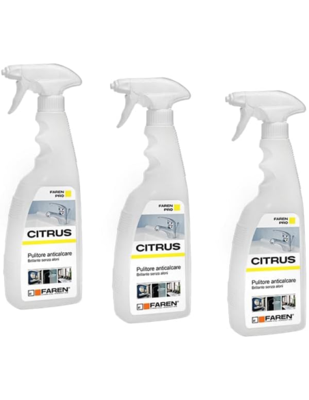 FAREN Anticalcare CITRUS Pulitore Rubinetterie Da 750 ml 3 Pezzi