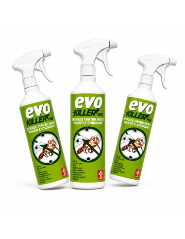  EvoKiller Insetticida Antiparassitario Insetti Parassiti Spray 750ml 3 Pezzi (EkoKiller)