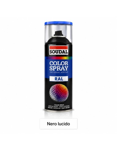 Bomboletta spray nero lucido resine acriliche 400 ml Soudal