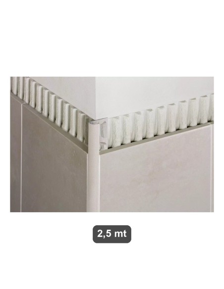 Profilo Rondec Schluter alluminio h 10mm sabbia barra 2,5m
