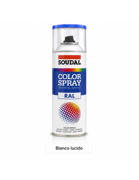 Bomboletta spray bianco lucido resine acriliche 400 ml Soudal
