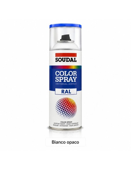 Bomboletta spray bianco opaco resine acriliche 400 ml Soudal