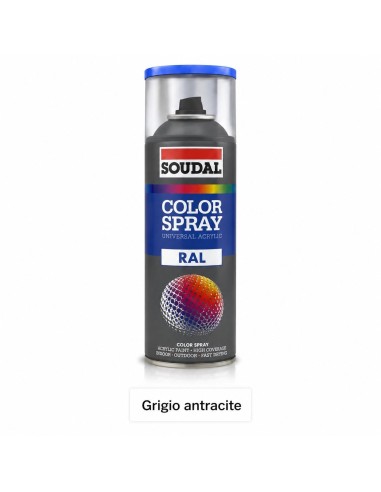 Bomboletta spray grigio antracite RAL 7016 400 ml Soudal
