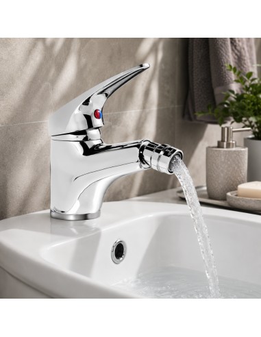 FORTUNATO Rubinetto Miscelatore Bidet C/Piletta Ottone Cromato Cartuccia 40mm