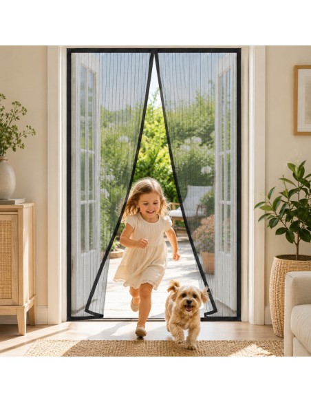 Zanzariera Magnetica 100x220 cm per Porta Finestra con Calamita Nera