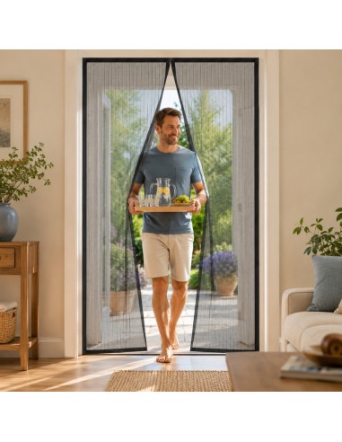 Zanzariera Magnetica 100x220 cm per Porta Finestra con Calamita Nera