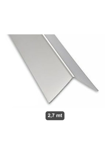 Paraspigolo Esterno Alluminio Satinato 30x30 mm - Lunghezza 2,7 mt