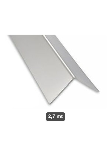 Paraspigolo Esterno Alluminio Satinato 30x30 mm - Lunghezza 2,7 mt