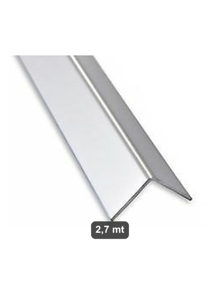 Paraspigolo Esterno Alluminio Lucido 30x30 mm - Lunghezza 2,7 mt