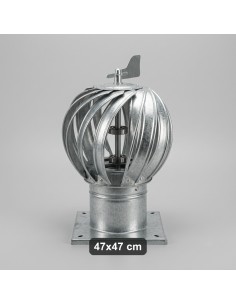 Comignolo eolico girevole zincato 47x47 cm
