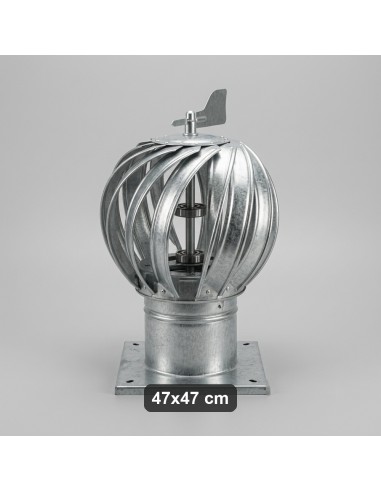 Comignolo eolico girevole zincato 47x47 cm