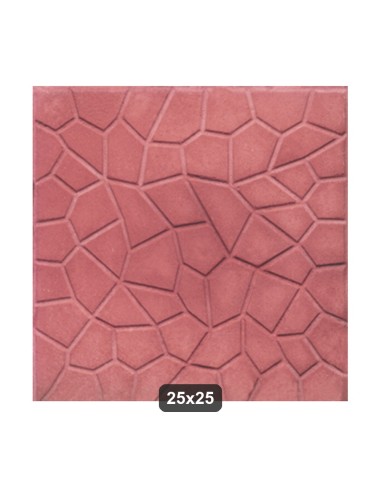 Pavimento esterno cemento Mosaico Rosso 25x25 cm 16 Pezzi (1 Metro Quadro)