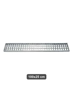 Griglia zincata con telaio 100x25 cm per scarichi