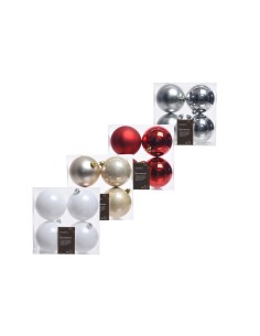 Set 4 Sfere in Vetro Rosse 10 cm per Decorazioni Natalizie