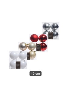 Set 4 Sfere in Vetro Verdi 10 cm per Decorazioni Natalizie