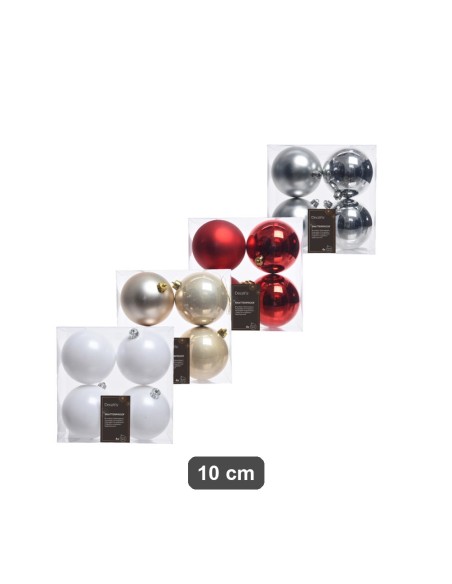 Set 4 Sfere in Vetro Verdi 10 cm per Decorazioni Natalizie