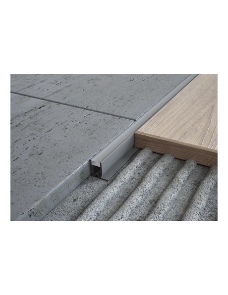 Profilo giunto pavimento PVC 23x8 mm silicone grigio 2,5 m
