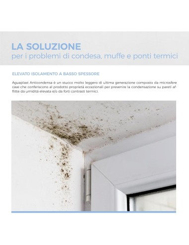 AGUAPLAST ANTICONDENSA Stucco Termoisolante E Anti-Muffa 9 Kg