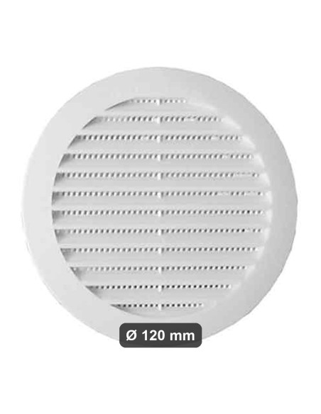 Griglia aerazione plastica tonda da incasso Ø120 mm