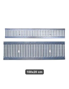 Griglia zincata con telaio 100x20 cm per scolo acque