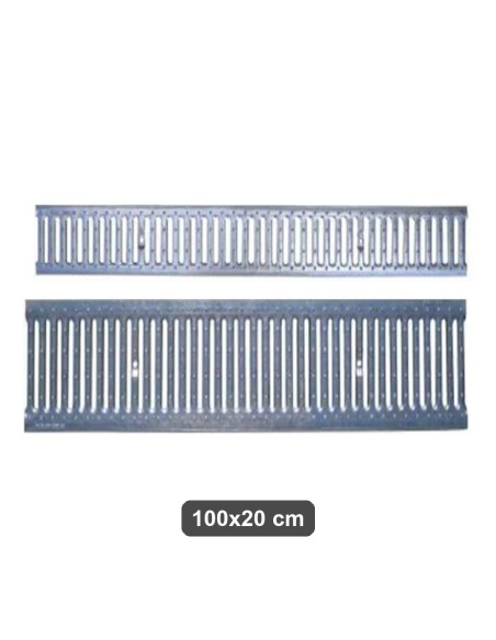 Griglia zincata con telaio 100x20 cm per scolo acque