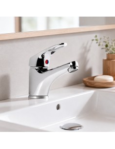 FORTUNATO Rubinetto Miscelatore Lavabo C/Piletta Ottone Cromato Cartuccia 40mm 2