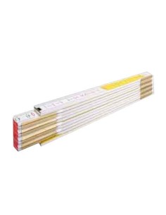 Doppiometro Vola in legno bianco-giallo 10 aste 16x3 mm