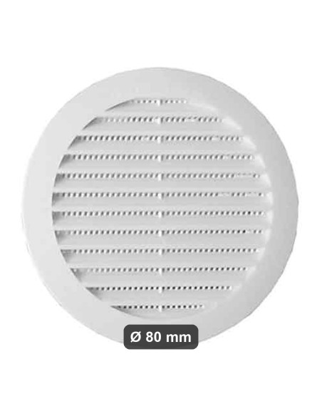 Griglia di aerazione tonda in plastica Ø 80 mm da incasso
