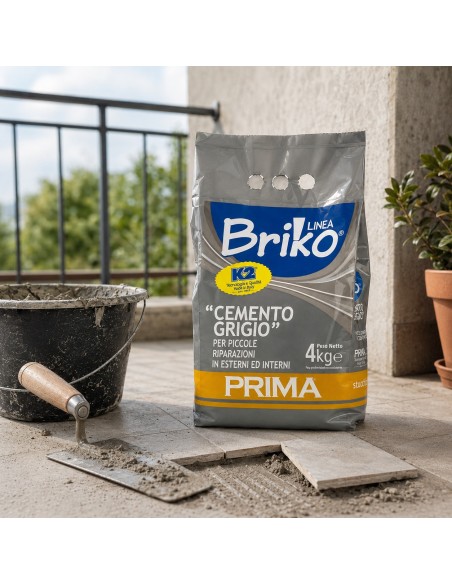 Prima K2 Cemento Grigio Per Piccole Riparazioni Linea Briko 4 Kg