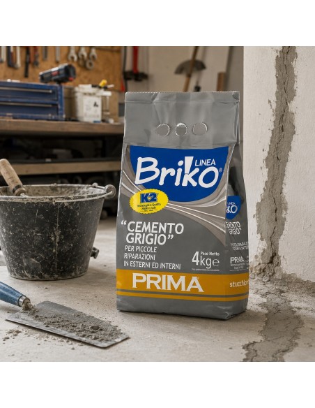 Prima K2 Cemento Grigio Per Piccole Riparazioni Linea Briko 4 Kg
