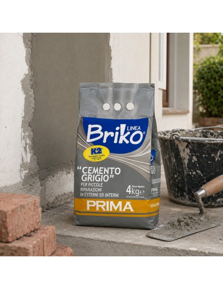 Prima K2 Cemento Grigio Per Piccole Riparazioni Linea Briko 4 Kg