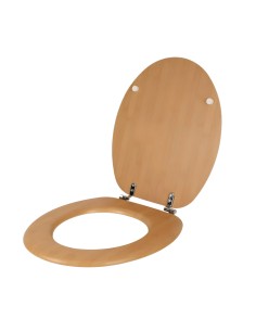 FORTUNATO Sedile Wc Effetto Bamboo Acero Chiaro MDF Cerniere Incluse 44x38x4 Cm