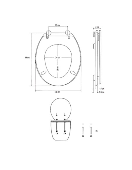 FORTUNATO Sedile Wc Effetto Bamboo Acero Chiaro MDF Cerniere Incluse 44x38x4 Cm