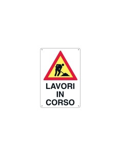 Cartello 'Lavori in Corso' 43x68 cm