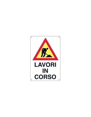 Cartello 'Lavori in Corso' 43x68 cm