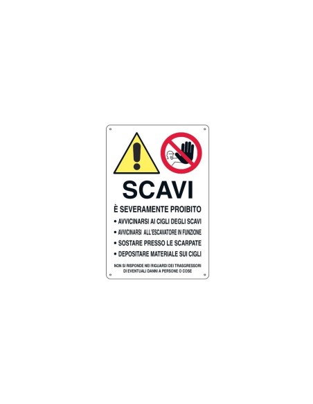 Cartello segnaletico "Scavi pericolosi"