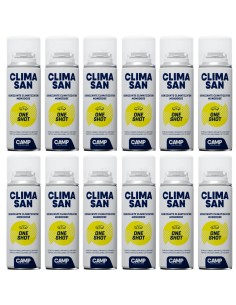 Igienizzante Monodose ClimaSan One Shot Spray Per Climatizzatori Abitacoli Auto Camper 200ml 12 Pezzi