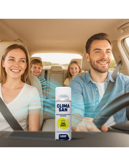 Igienizzante Monodose ClimaSan One Shot Spray Per Climatizzatori Abitacoli Auto Camper 200ml 12 Pezzi